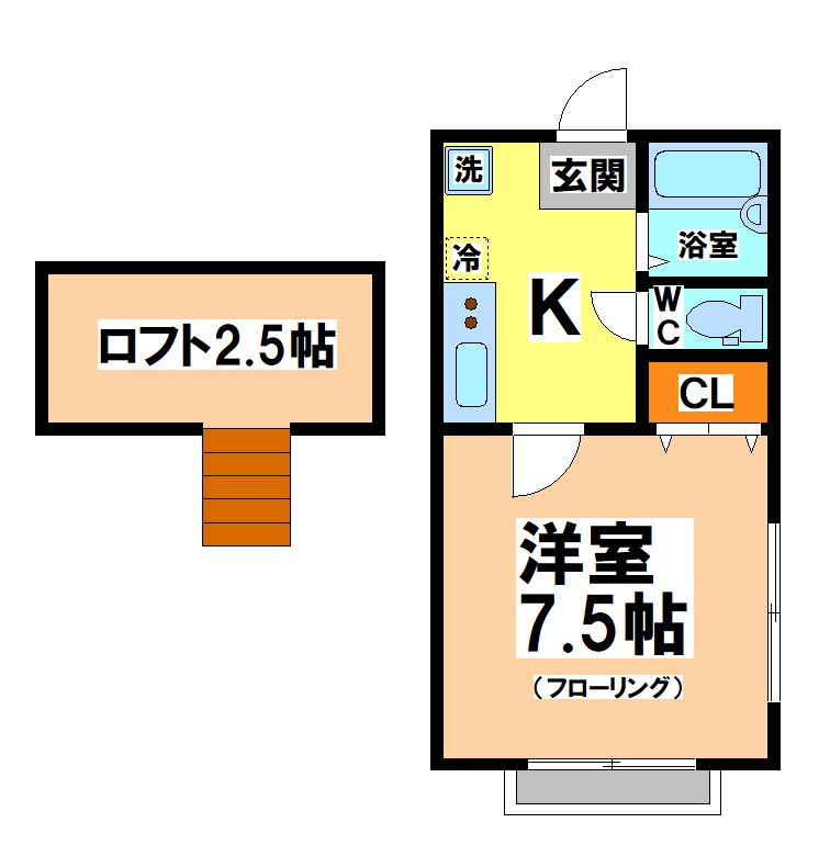 武蔵野市中町３丁目のアパートの間取り