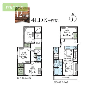 【間取り】 | 本日内見できます　小・中学校6分　2階LDK　12号棟　市川市真間5　