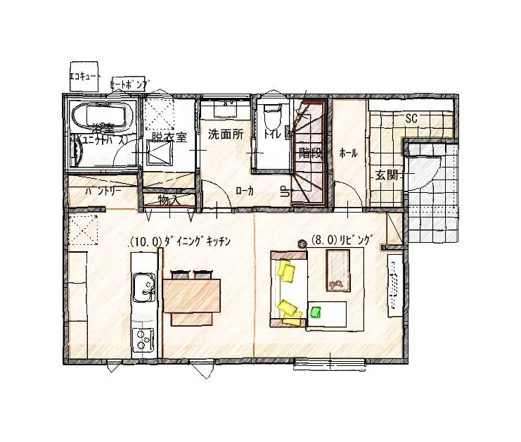 小山市城北6丁目　新築戸建4の間取り