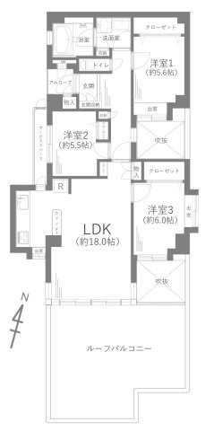 コスモ井土ヶ谷グランヒルズ九号棟の間取り