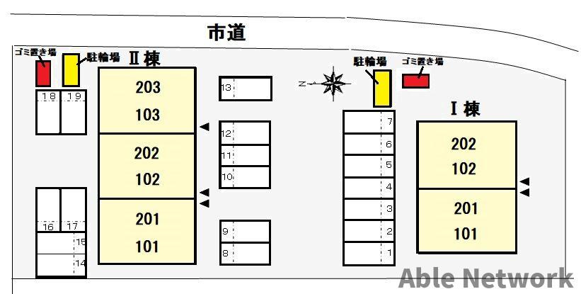 フロール・M Ⅱの区画図