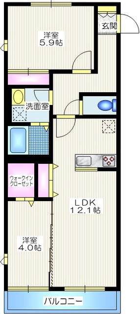 リバーシビックの間取り|角部屋２面採光