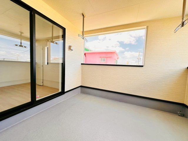 ♥♥宜野湾市上原第2-2号棟（全3棟）のバルコニー|現地撮影2026.4☆いつでも内覧可能です♪