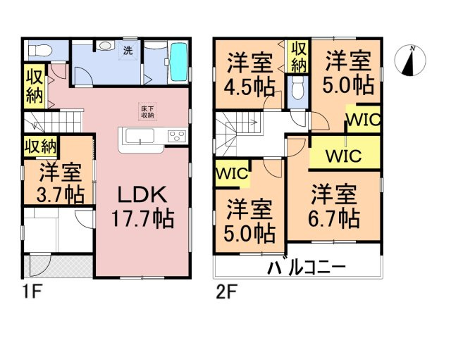 リーブルガーデン　岐阜市中川原第4　全3区画分譲の間取り|■1号棟　■ヤマダ不動産　株式会社リライフ　
■夢のマイホーム購入をフルサポートします！