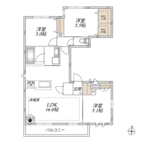 仮称　菊川３丁目メゾンの間取り|★１フロア１住戸★