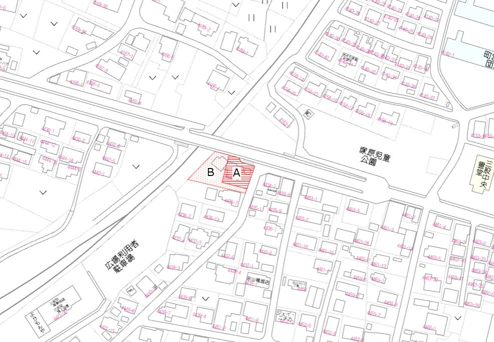 北諸県郡三股町大字樺山の売地の土地図