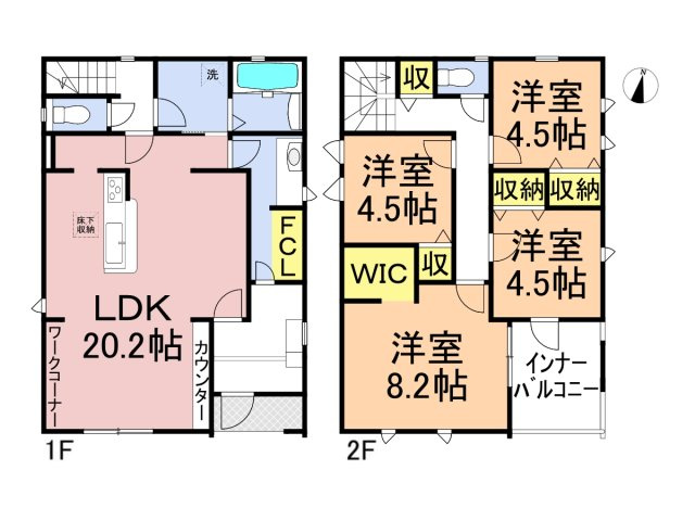 リーブルガーデン　岐阜市中川原第4　全3区画分譲の間取り|■2号棟　■ヤマダ不動産　株式会社リライフ　
■夢のマイホーム購入をフルサポートします！