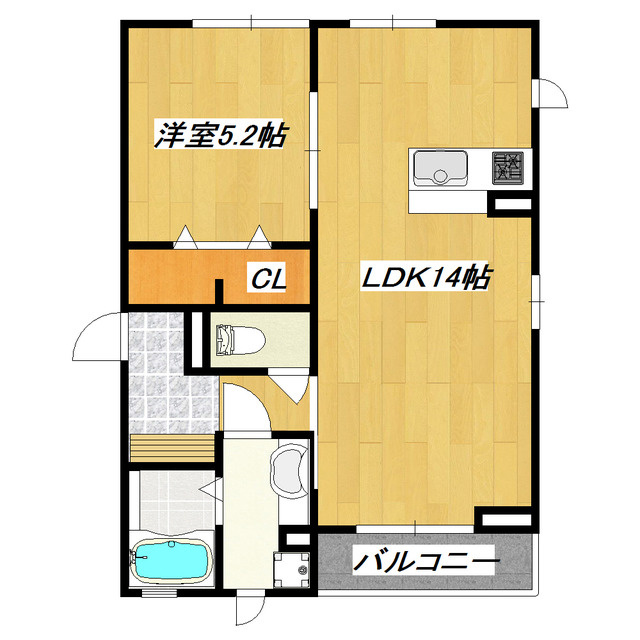 ステラカーサの間取り|人気の対面式カウンターキッチンです。