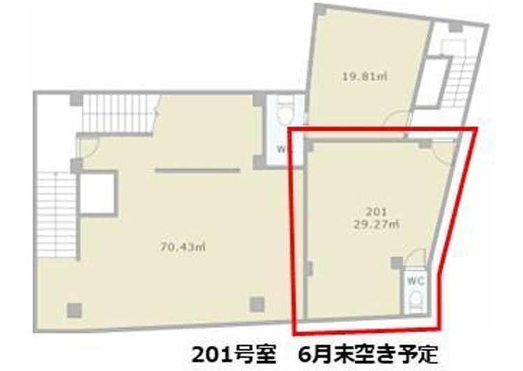大阪市中央区瓦町４丁目の店舗事務所の間取り