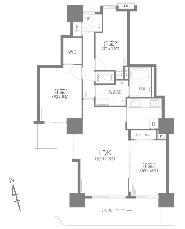 フォーラスタワー所沢の間取り
