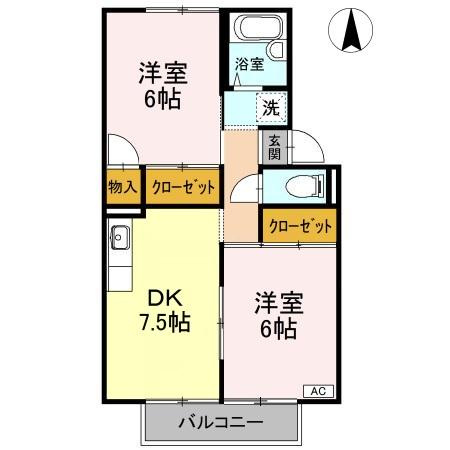 シャンポール芳泉D棟の間取り