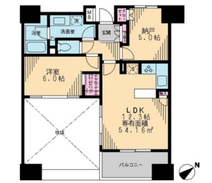 スカイグランデ船橋宮本の間取り
