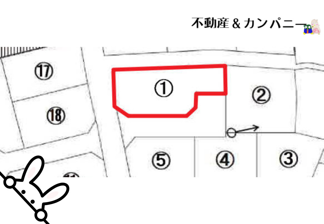 伊予市尾崎のおトチ1号地　伊予市尾崎の売土地の区画図