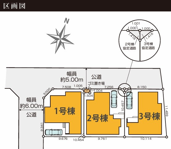 練馬区東大泉6丁目　新築一戸建　西武池袋線　大泉学園の区画図
