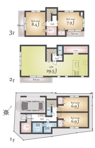 【参考プラン】 | 東五反田＿JR山手線を含む２線３駅利用可能な東南角地　建築条件はございません | 建物プラン例　建物価格3880万円、建物面積148.08㎡