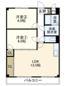 【間取り】 | 使いやすい2LDKの間取りです！