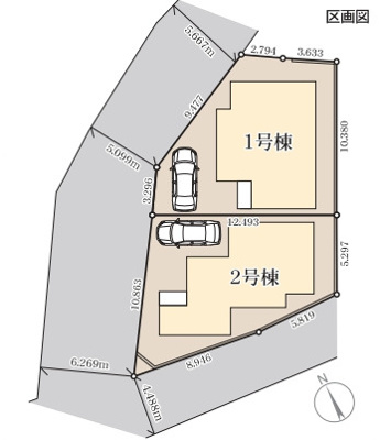 【区画図】 | 北中城村瑞慶覧（全2棟）ラスト1号棟 | 1号棟　