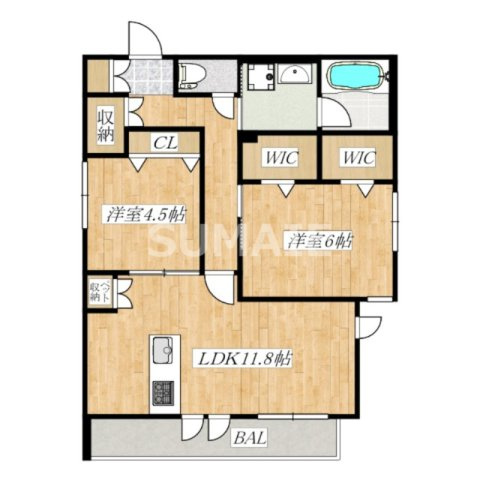 ＬｅＬｉｅｎ浦和領家の間取り|2LDKです☆