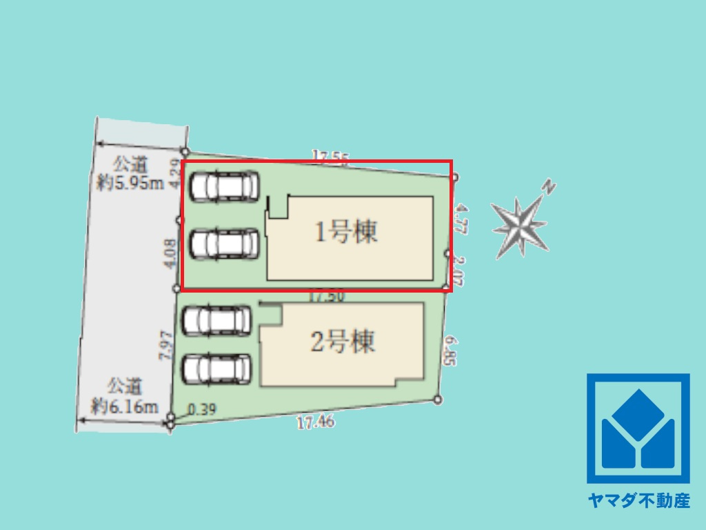 宇治市宇治大谷　2期　1号棟の区画図