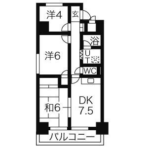 コスモハイム七番町の間取り