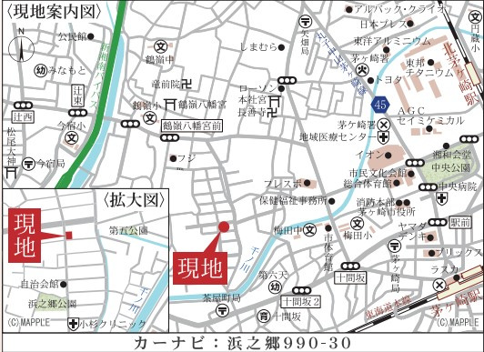 【地図】 | 茅ヶ崎市浜之郷　新築戸建て　全2棟