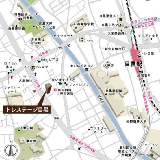 【地図】トレステージ目黒