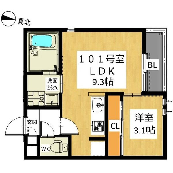 GRANDTIC Waltz(ワルツ)　名古屋市賃貸　仲介手数料無料の間取り