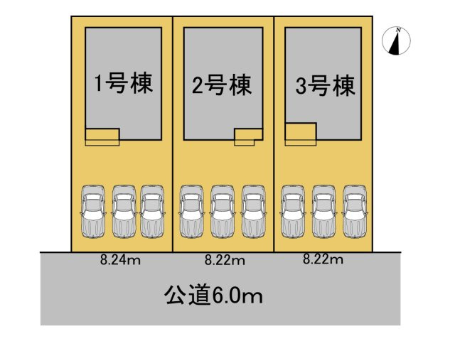 リーブルガーデン　岐阜市中川原第4　全3区画分譲の区画図|■区画図
■YAMADA電機の　ヤマダ不動産　株式会社リライフ　
いつでもお問合わせ下さい。