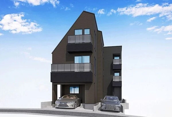 板橋区徳丸6丁目　安心の住環境　車庫付き戸建　全2棟の外観パース