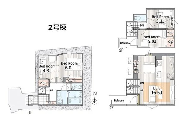 板橋区徳丸6丁目　安心の住環境　車庫付き戸建　全2棟の間取り|2号棟　4LDK　土地面積80.38m2　建物面積94.21m2 