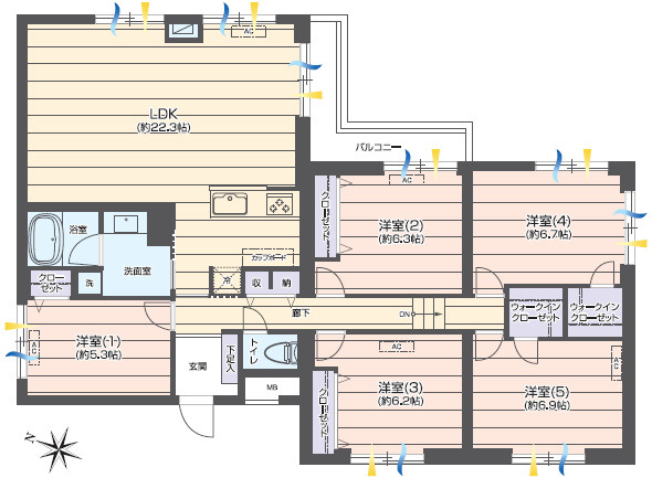 トーア由比ガ浜マンションの間取り