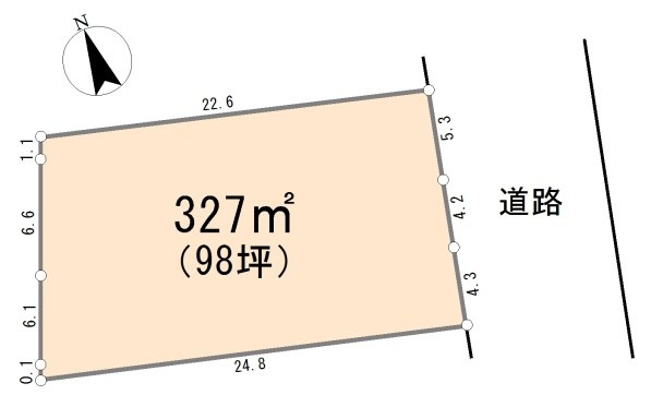 東松山市東平　土地98坪の土地図