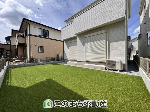 ハートフルタウン宇都宮市簗瀬町2542番の庭|大きなお庭でご家族や友人を招いてＢＢＱもできますね！お子様の水遊びにもぴったりです☆