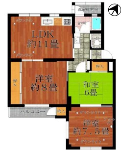 鶴甲コーポ1号館の間取り