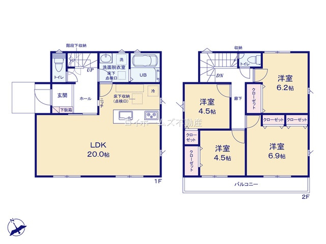【間取り】 | 知立市八橋町的場83-1『仲介料無料』新築戸建て | 1号棟