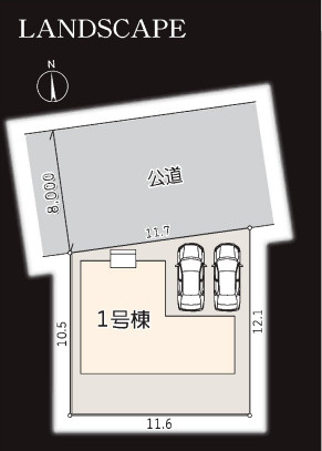 藤沢市菖蒲沢第４　新築戸建　全１棟の区画図