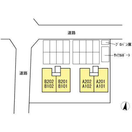 パレーシャル藤原　A棟の区画図
