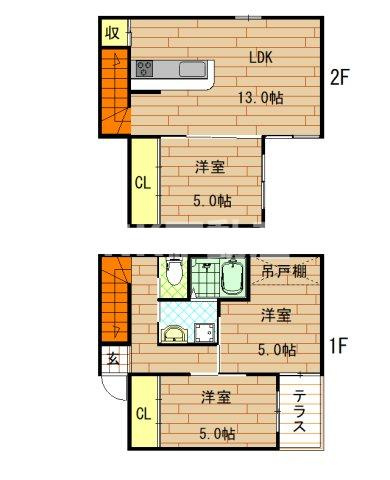 【間取り】 | ユニキューブ上小阪（長瀬賃貸）
