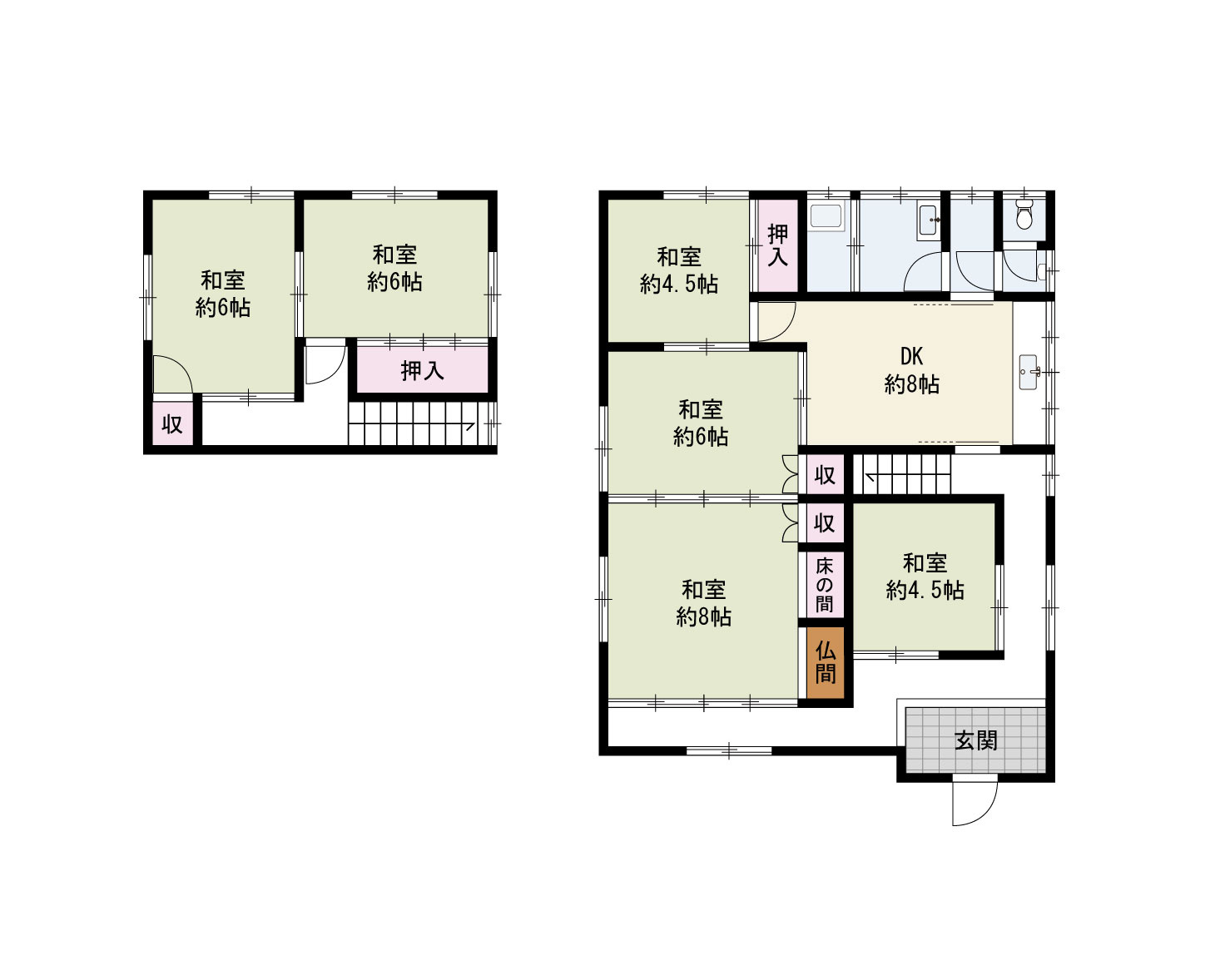 泉南市信達大苗代　中古戸建の間取り