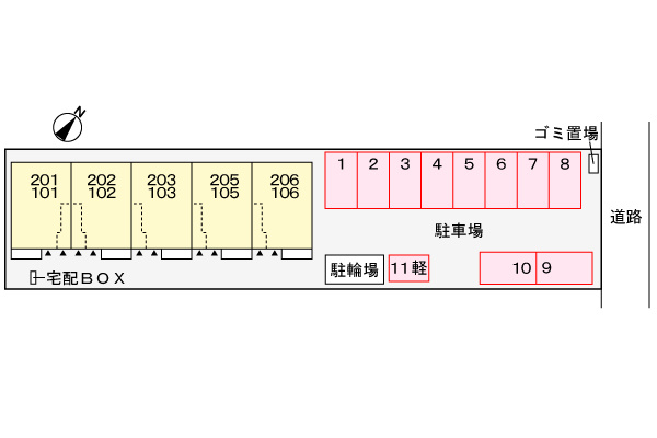 グリーンアップルの駐車場