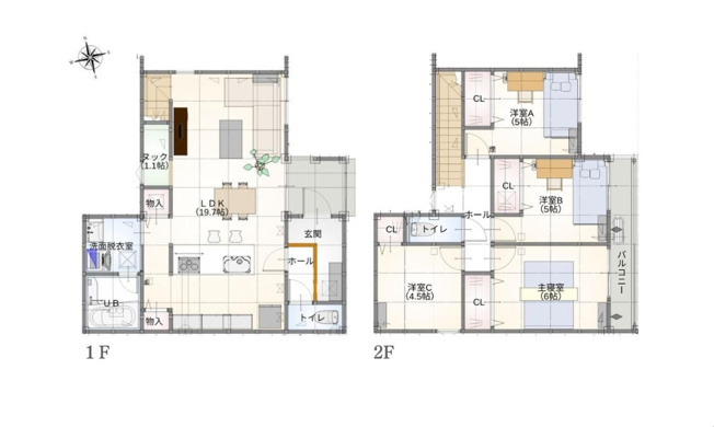 【間取り】 | 葵区新伝馬2丁目1期　新築戸建　1号棟 | 使い勝手の良い4LDK♪生活に合わせて使うお部屋を選べます♪