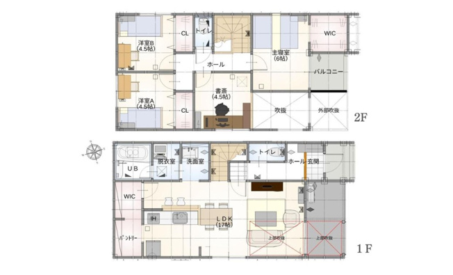 【間取り】 | 葵区新伝馬2丁目1期　新築戸建　2号棟 | 使い勝手の良い3SLDK♪生活に合わせて使うお部屋を選べます♪