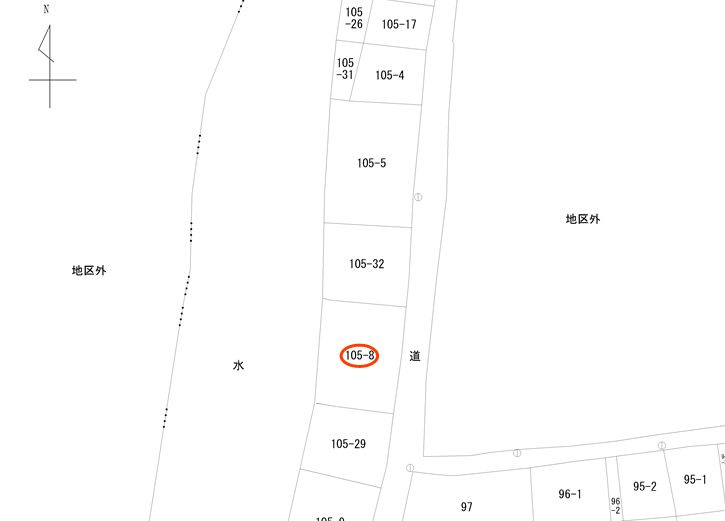 宇城市松橋町松橋の売地の土地図|公図