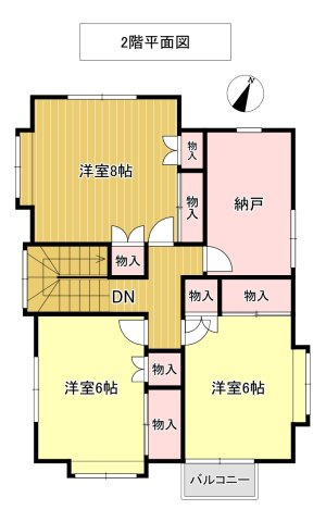 西伯郡伯耆町岸本　中古住宅（伯耆ニュータウン内）の間取り|２F