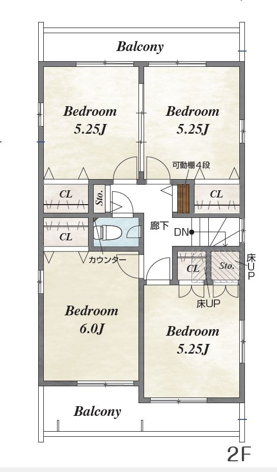 半田市前田町　2号棟の間取り|2階