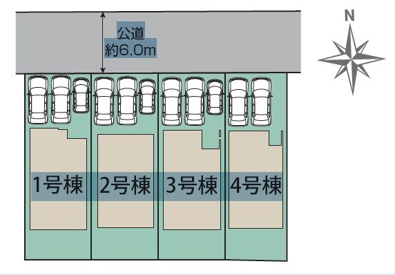 半田市前田町　3号棟の区画図