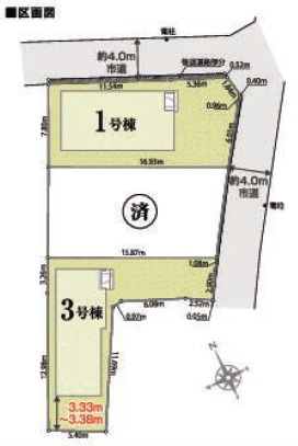 加古郡播磨町二子25-1期（全3棟）1号棟の区画図|1号棟です。