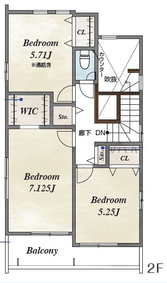 半田市前田町　1号棟の間取り|2階
