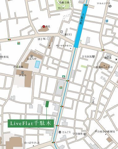 LiveFlat千駄木の地図