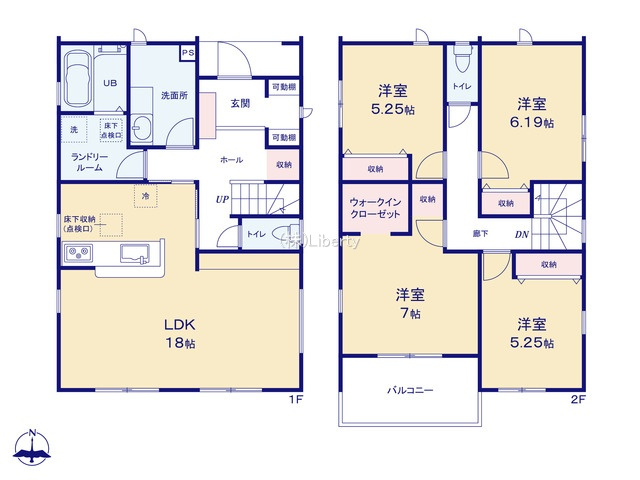 笠間市岩間駅西第3　2号棟　新築戸建の間取り